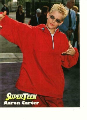Aaron Carter Justin Berfield teen magazine pinup clipping red jacket Superteen