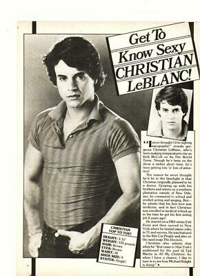 Christian Leblanc teen magazine pinup clipping As the World Turns