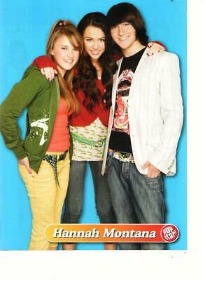 Miley Cyrus Emily Osment Mitchel Musso teen magazine pinup clipping Hannah