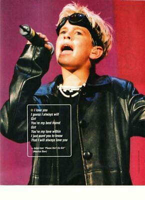 Aaron Carter teen magazine pinup clipping 90's black leather jacket Teen idol
