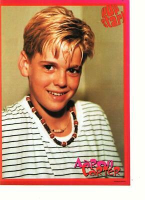 Aaron Carter teen magazine pinup clipping 90's Pop Star Teen Idols sweet smile