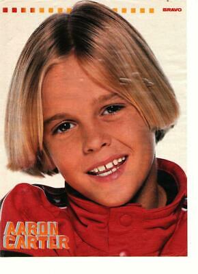 Aaron Carter teen magazine pinup clipping 90's pop star Bravo red jacket