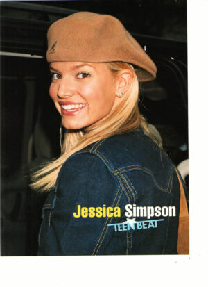 Jessica Simpson teen magazine pinup jean jacket hat Teen Beat