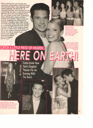 Jessica Simpson Nick Lachey teen magazine clipping 98 Degrees Here on Earth