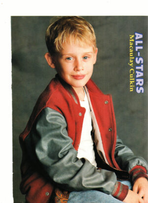 Macaulay Culkin red leather jacket Home Alone teen Idol
