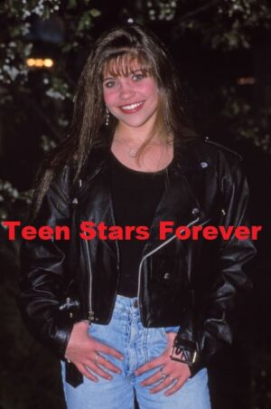 Danielle Fishel 4x6 or 8x10 photo Boy Meets World leather jacket night time