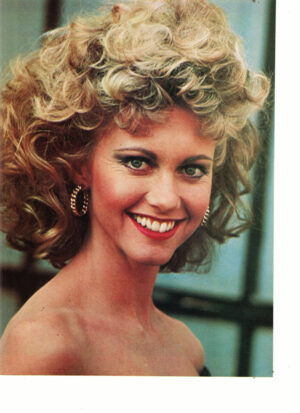 Olivia Newton John teen magazine pinup close up earrings