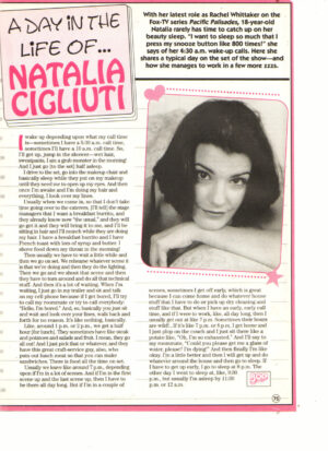 Natalia Cigliuti Saved by the Bell New Class teen magazine clipping day in the life Bop