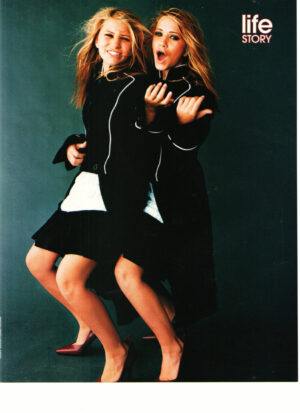 Mary Kate Olsen Ashley Olsen teen magazine pinup air guitar Life Story Full House