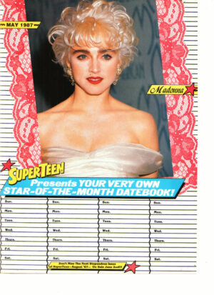Madonna teen magazine pinup Calendar pinups Superteen white dress
