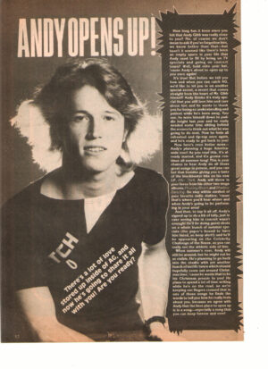 Andy Gibb teen magazine clipping open up