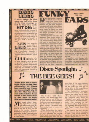 Bee Gees teen magazine clipping disco spotlight