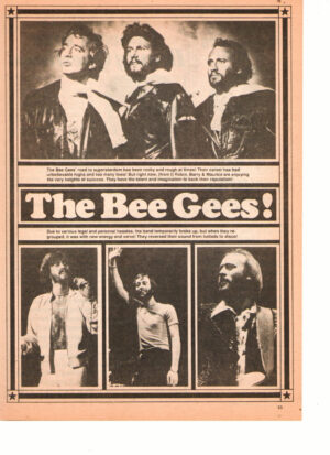 Bee Gees teen magazine clipping on stage