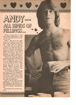 Andy Gibb teen magazine clipping shirtless all kinds of feelings