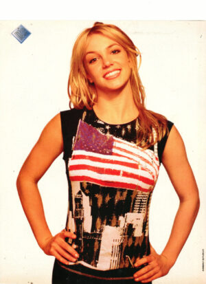 Britney Spears teen magazine pinup USA flag shirt double sided