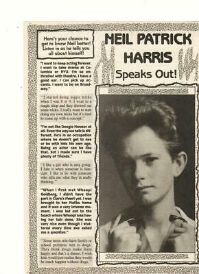 Neil Patrick Harris teen magazine pinup clipping Speaks Out Teen Machine