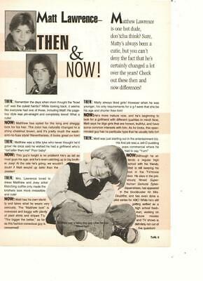 Matthew Lawrence teen magazine pinup clipping Then and Now Tutti Frutti 90's