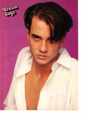 Tommy Page Joey Mcintyre New Kids on the block teen magazine pinup open white shirt Dream Guys rare