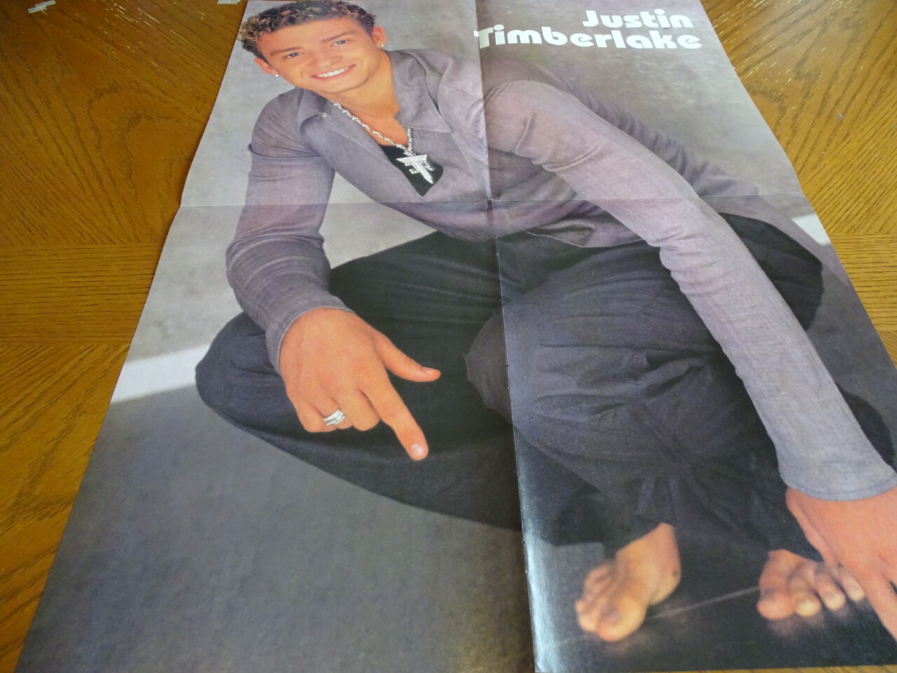 Justin Timberlake barefoot Nsync teen idol. 