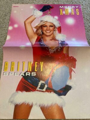 Britney Spears teen magazine poster clipping Teen Idols Bravo Sexy Santa outfit