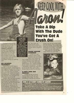Aaron Carter teen magazine pinup clipping 90's teen Idol shirtless swimming