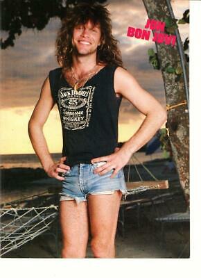 Michael J. Fox Jon Bon Jovi teen magazine pinup clipping Wow jean shorts 80's