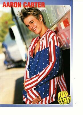 Aaron Carter teen magazine pinup clipping 90's teen idol USA flag Pop Star