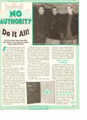 No Authority teen magazine clipping do it all Bop