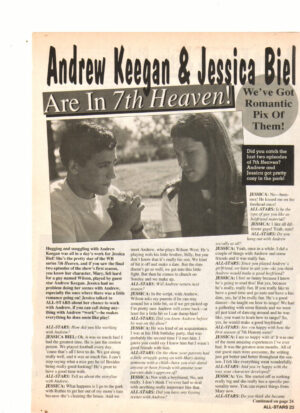 Andrew Keegan Jessica Biel teen magazine clipping 7th Heaven 2 page