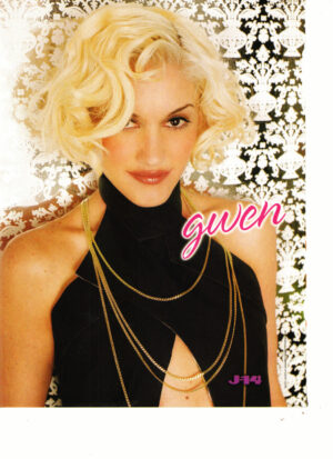 Gwen Stefani No Doubt teen magazine pinup black shirt J-14