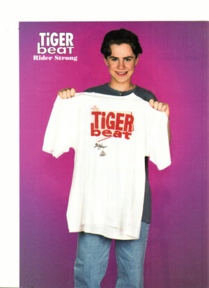 Rider Strong Will Friedle teen magazine pinup holding a Tiger Beat shirt