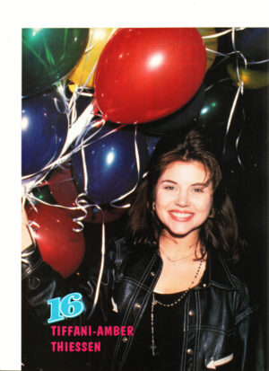 Tiffani Amber Thiessen teen magazine pinup balloons 16 magazine