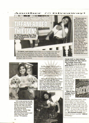 Tiffani Amber Thiessen teen magazine clipping at home 16 magazine rare