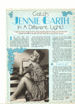 Jennie Garth teen magazine clipping in a different light Bop