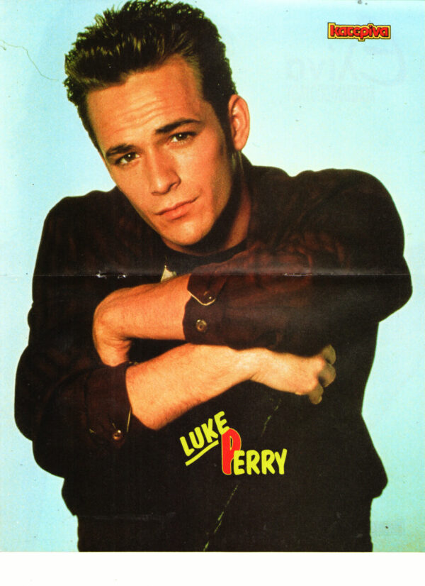 Luke Perry teen magazine pinup secy pose Beverly Hills