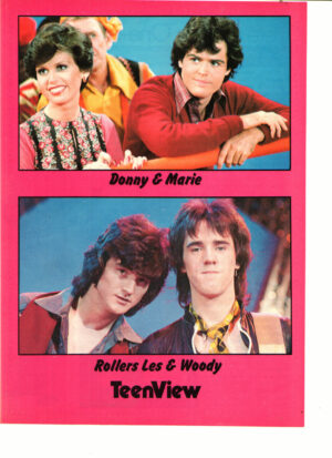 Bay City Rollers teen magazine pinup Donny Osmond Marie Osmond Teen View