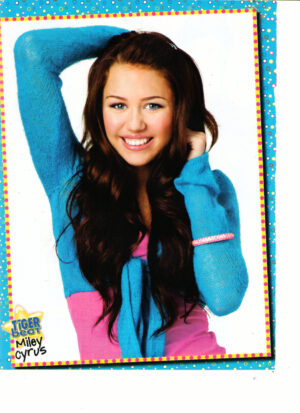 Miley Cyrus teen magazine pinup hands in hair Tiger Beat