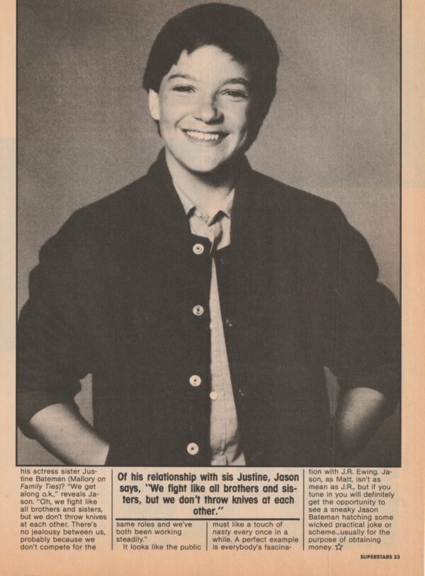 Jason Bateman teen magazine pinup young days Superstars