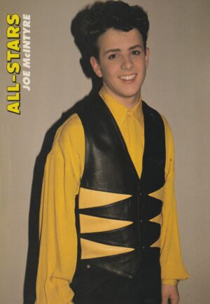 Joey Mcintyre teen magazine pinup All Stars New Kids on the block yellow black vest
