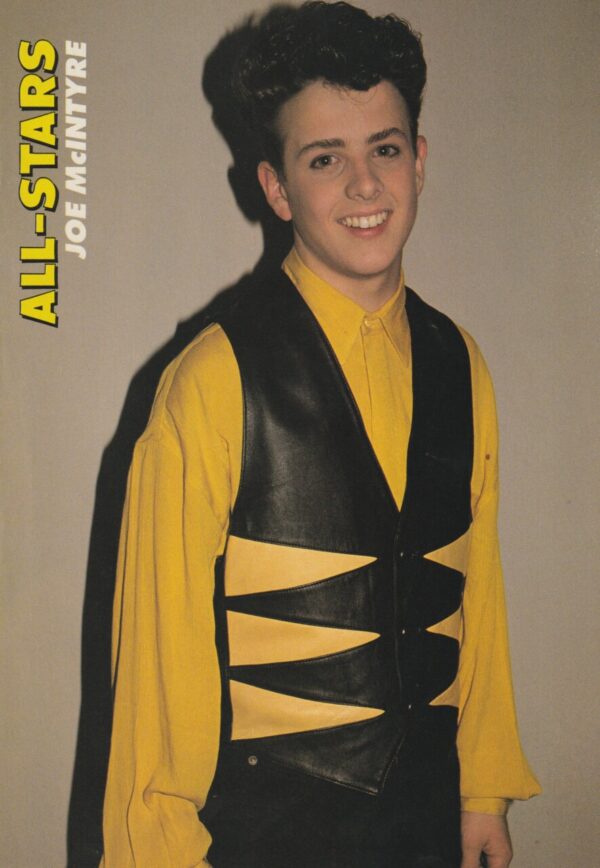 Joey Mcintyre teen magazine pinup All Stars New Kids on the block yellow black vest