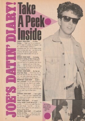 Joey Mcintyre teen magazine clipping take a peek inside Teen Machine New Kids