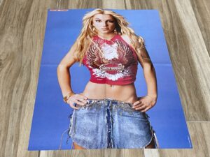 Britney Spears teen magazine poster Harley Davidson shirt Yam magazine jean skirt