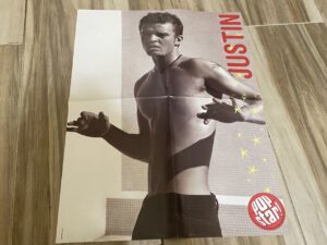 Nsync Justin Timberlake teen magazine poster clipping shirtless out streatched arms