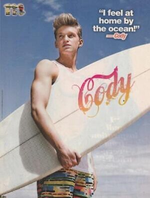 Cody Simpson beach suft board teen idols pinup