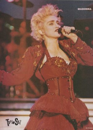 Madonna red dress teen set pinup tour 80's rock star