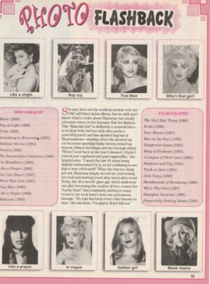 Madonna teen magazine clipping photo flashback