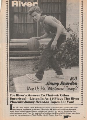 River Phoenix teen magazine clipping 2 pages Jimmy Reardon