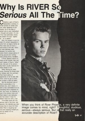 River Phoenix teen magazine clipping Teen Set Serious all the time