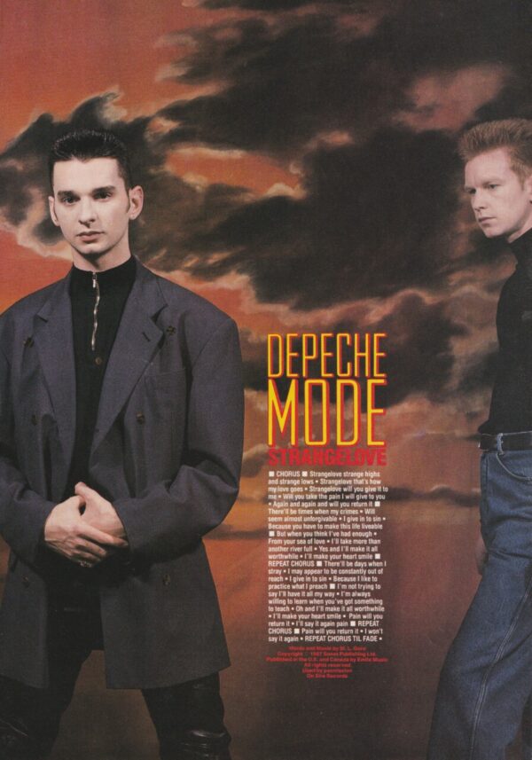 Depeche Mode teen magazine pinup at night