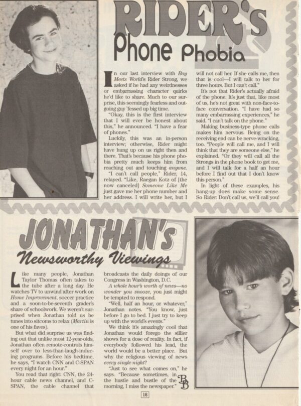 Rider Strong phone phobia